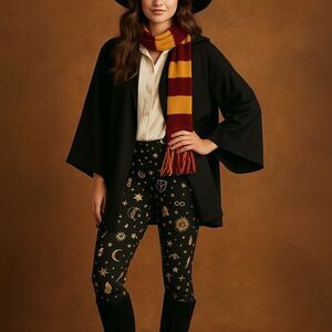 Harry Potter Black Gold Print Leggings 0 Halloween Costume Lighting Bolts Cospla